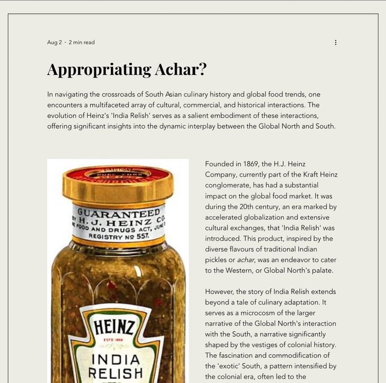 Appropriating achar